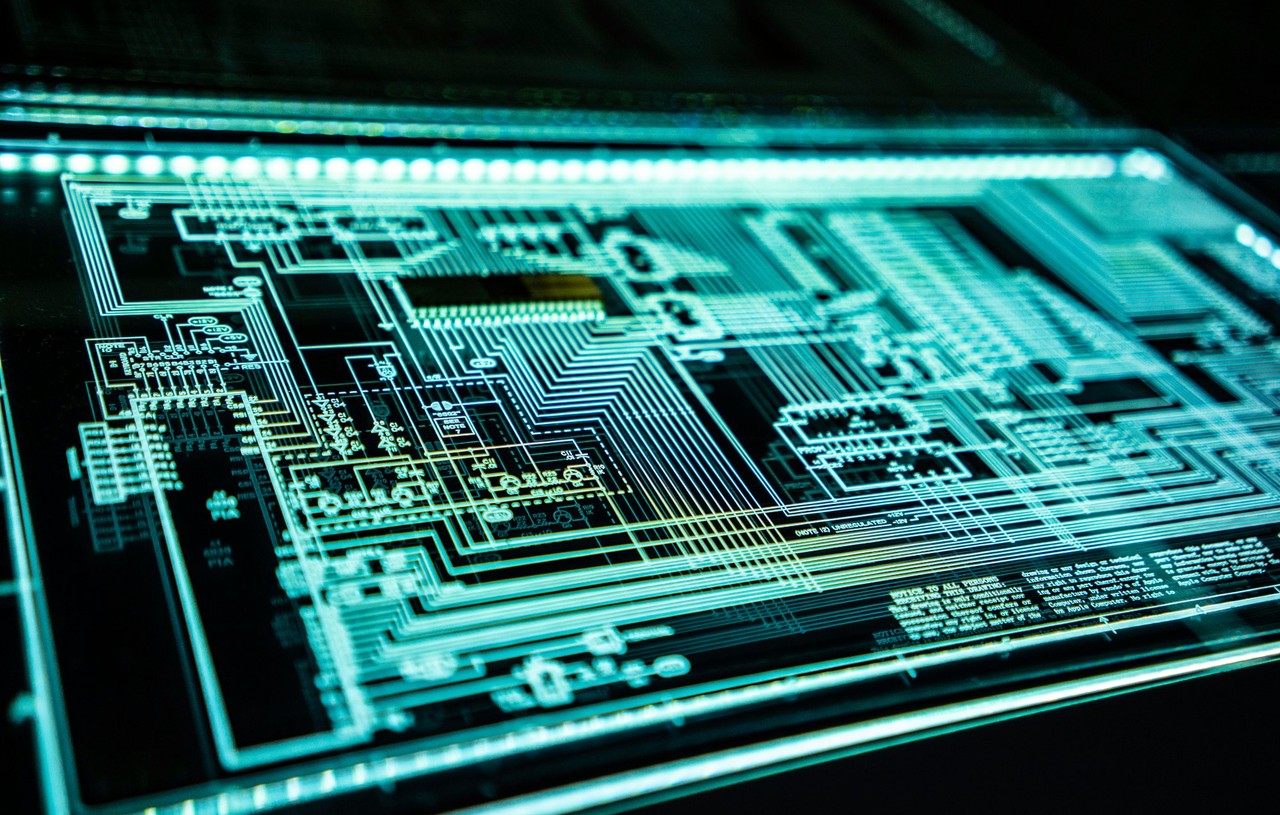 Circuit board representing the technology behind WellCheck's AI-powered due diligence